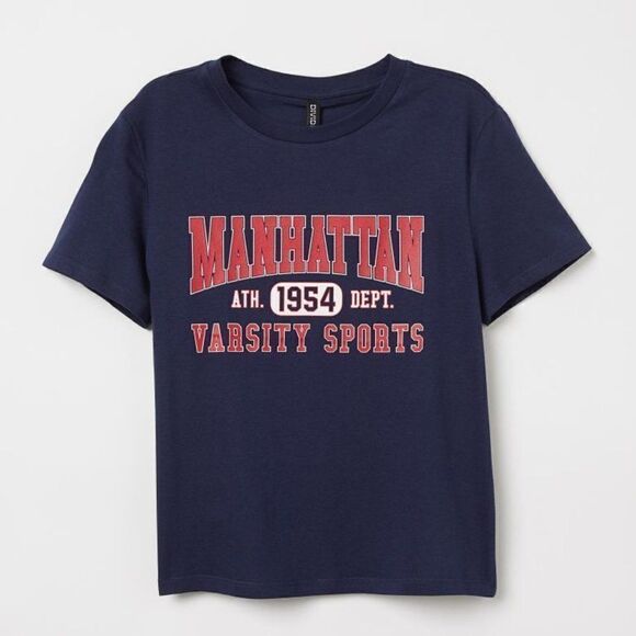 H&M Varsity Cropped T-Shirt NWOT - Picture 1 of 6